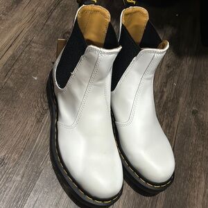 Dr. Martens White and Black Chelsea Boots